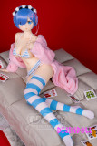 AotumeDoll #126 145cm B-cup TPE製  レム アニメ等身大ダッチワイフ 水色髪ショート美少女 リゼロ ラブドール