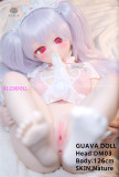 GUAVADOLL DM03 126cm Eカップ PVCヘッド 白髪エロ人形 双馬尾 赤い瞳セックスドール 可憐なメイド