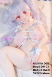 GUAVADOLL DM03 126cm Eカップ PVCヘッド 白髪エロ人形 双馬尾 赤い瞳セックスドール 可憐なメイド