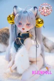 【1点限り】CroissantDoll(羊角社) 白虎 141cm ビニール製ヘッド+シリコンボディ 手描きメイク アニメ系 貧乳 可愛い 八重歯 ラブドール
