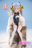【1点限り】CroissantDoll(羊角社) 白虎 141cm ビニール製ヘッド+シリコンボディ 手描きメイク アニメ系 貧乳 可愛い 八重歯 ラブドール