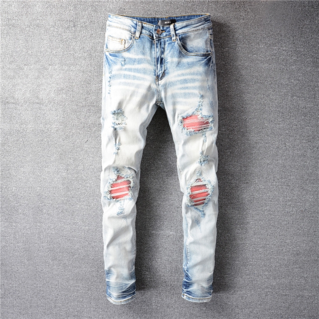 Amiri Red&Black Hole Jeans