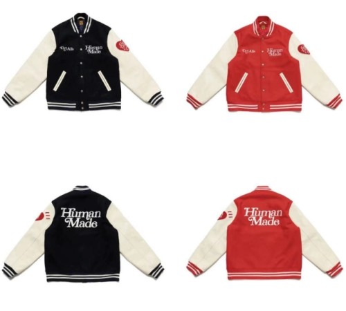 [Special offer items]1:1 Human Made Girl don't cry leather wool baseball jacket
