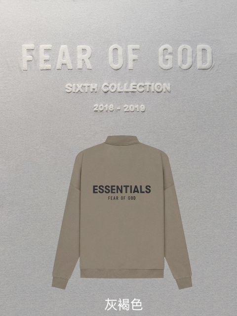 [buy more save more]1:1 quality version fear of god essentials 21fw mockneck half zip crewneck 5 colors