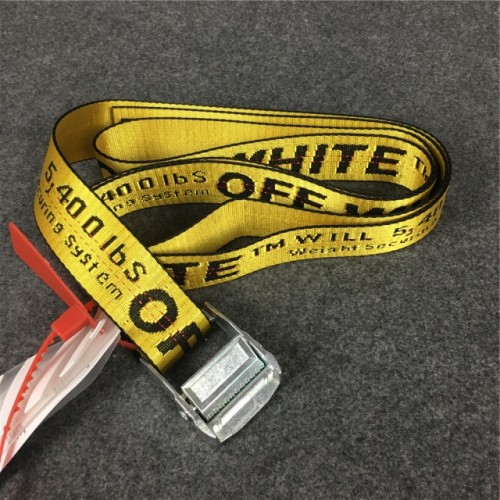 [$0 items] Off White 16fw embroidery belt yellow