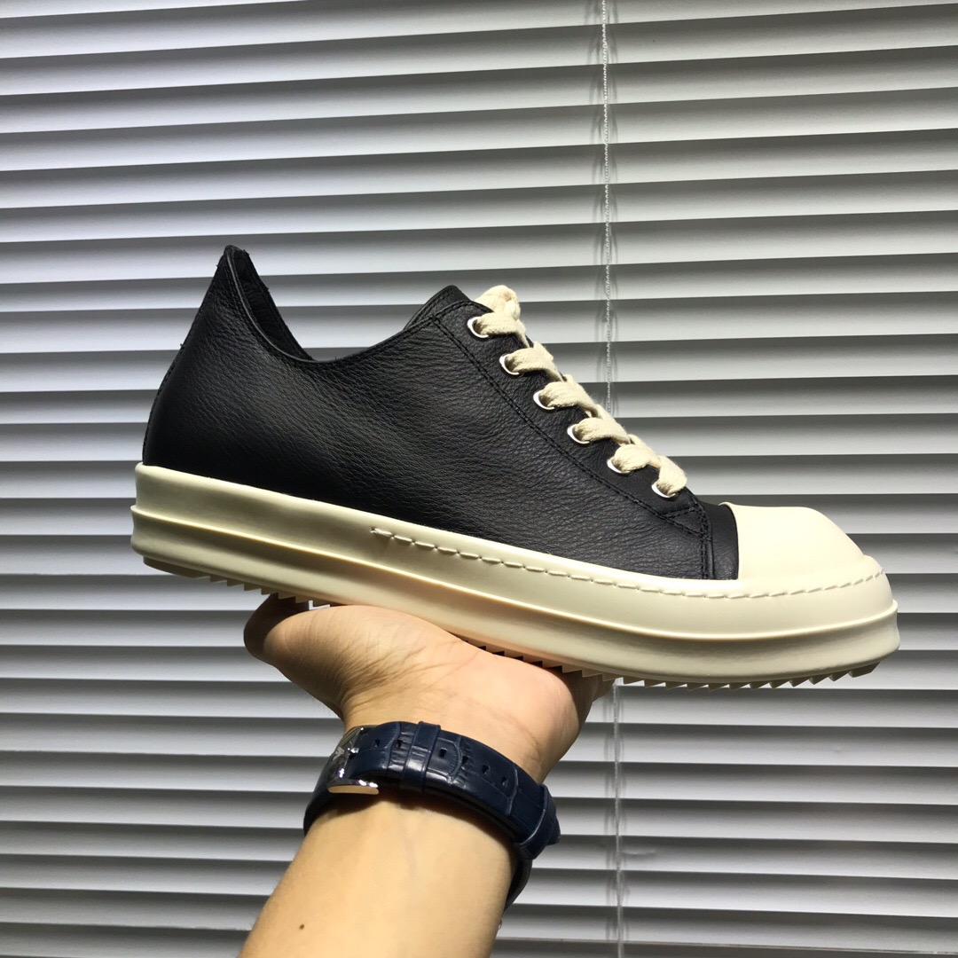 Rick 0wens canvas leather hi sneaker shoes [This pair of shoes needs to ...