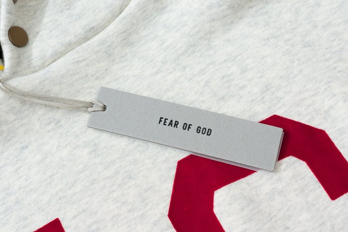 [Buy More Save More]1:1 quality version Fear of God 7th Collection flocking red FG logo hoodie