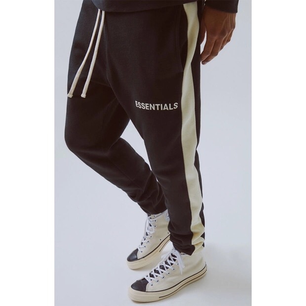 fear of god fog essentials paneled side stripe monogram sweatpants