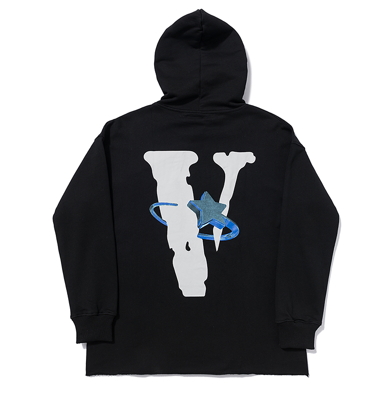 [buy more save more]vlone rap star hoodie black & white