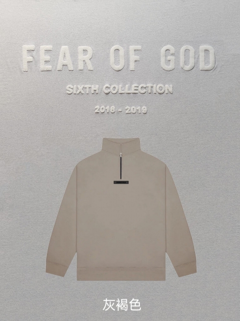 [buy more save more]1:1 quality version fear of god essentials 21fw mockneck half zip crewneck 5 colors