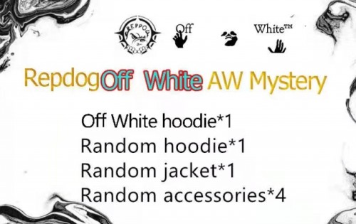 Off-white Repdog AW (Hoodie) Mystery Box include 3 hoodie/jacket 4 accessories