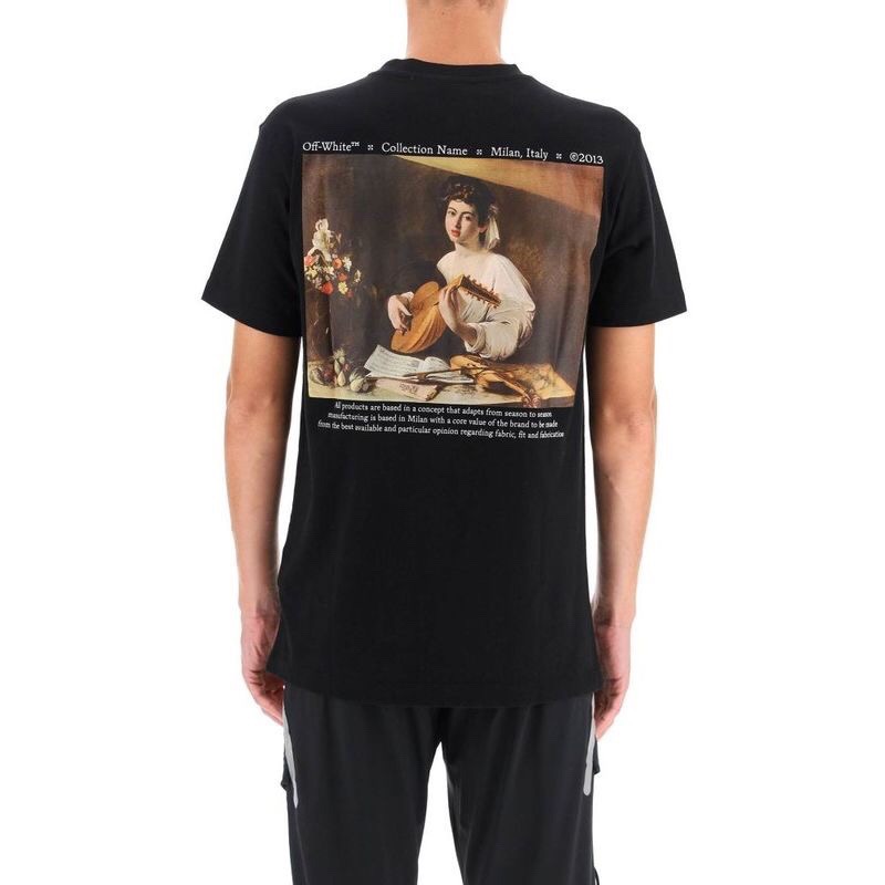 [buy more save more]1:1 quality off-white caravaggio oil painting tee black white