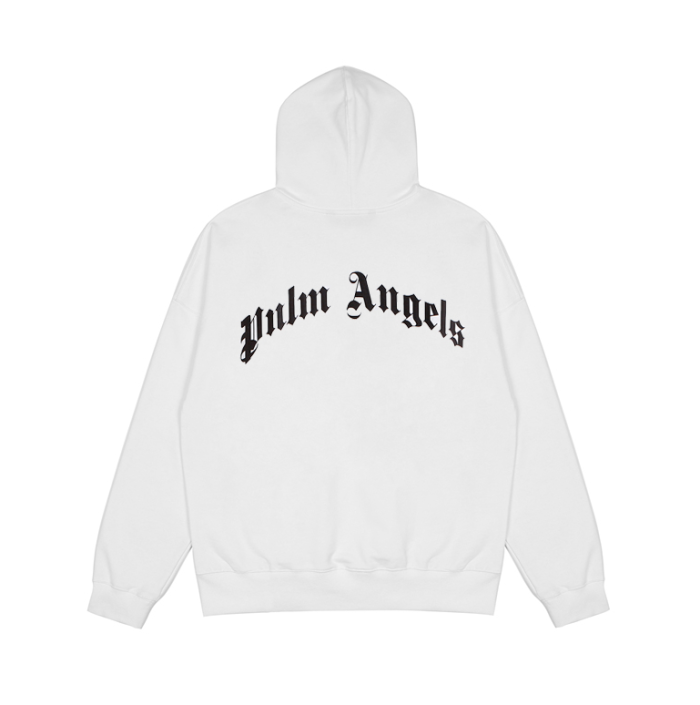 Palm Angels flag bear hoodie black & white
