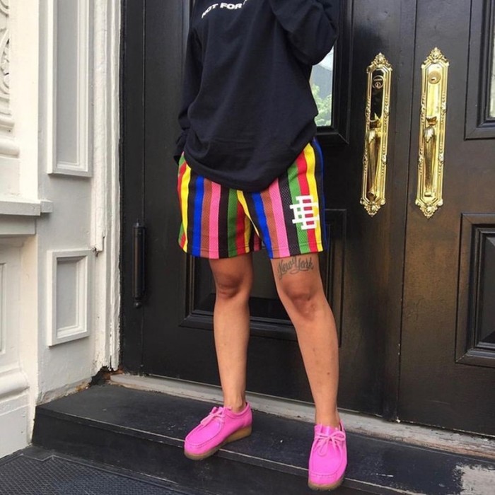 Eric Emanuel rainbow logo shorts