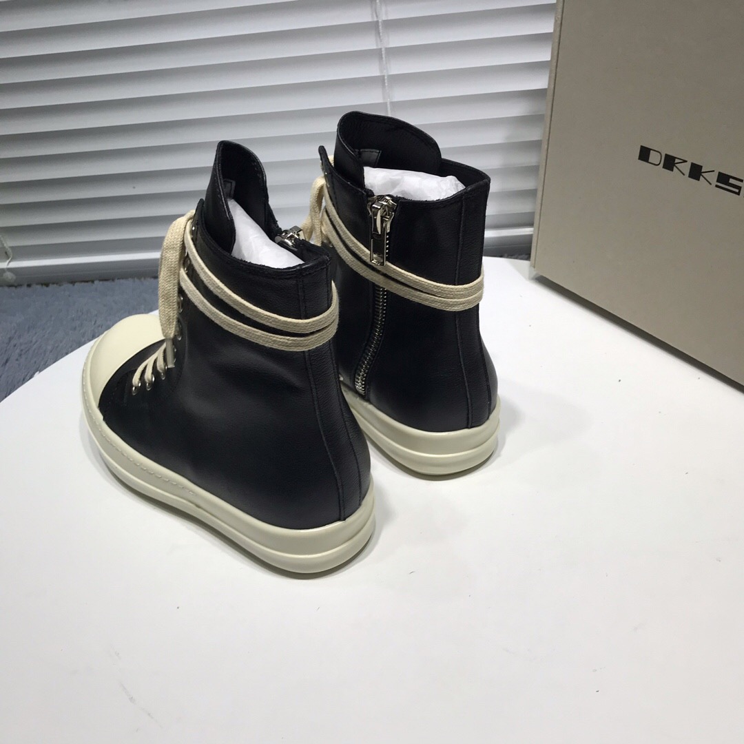 [buy more save more]rick 0wens leather hi sneaker shoes [this pair of shoes needs to be made to order custom made time is about 10 days]