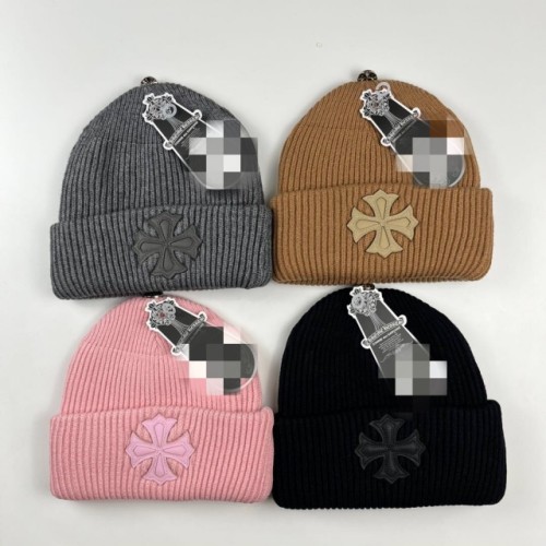 [Special offer items]cross leather logo beanie