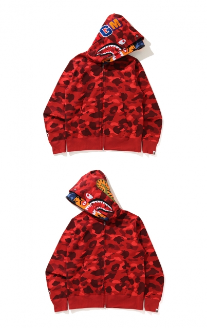 [buy more save more]1:1 quality version bape 21fw shark tiger double hood camo hoodie 2 colors
