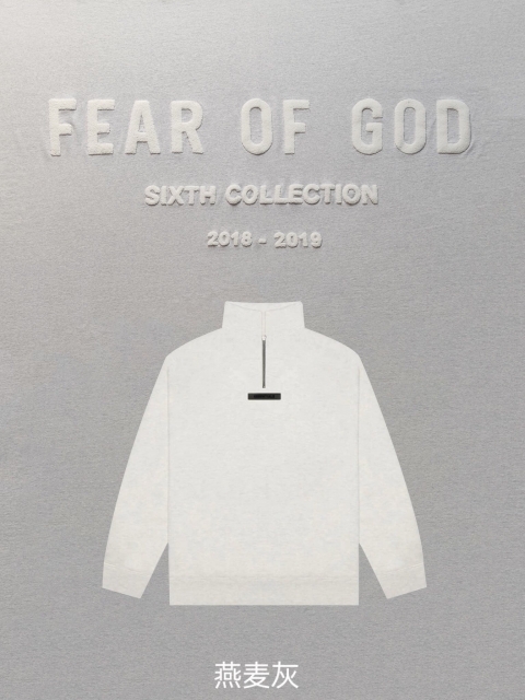 [buy more save more]1:1 quality version fear of god essentials 21fw mockneck half zip crewneck 5 colors