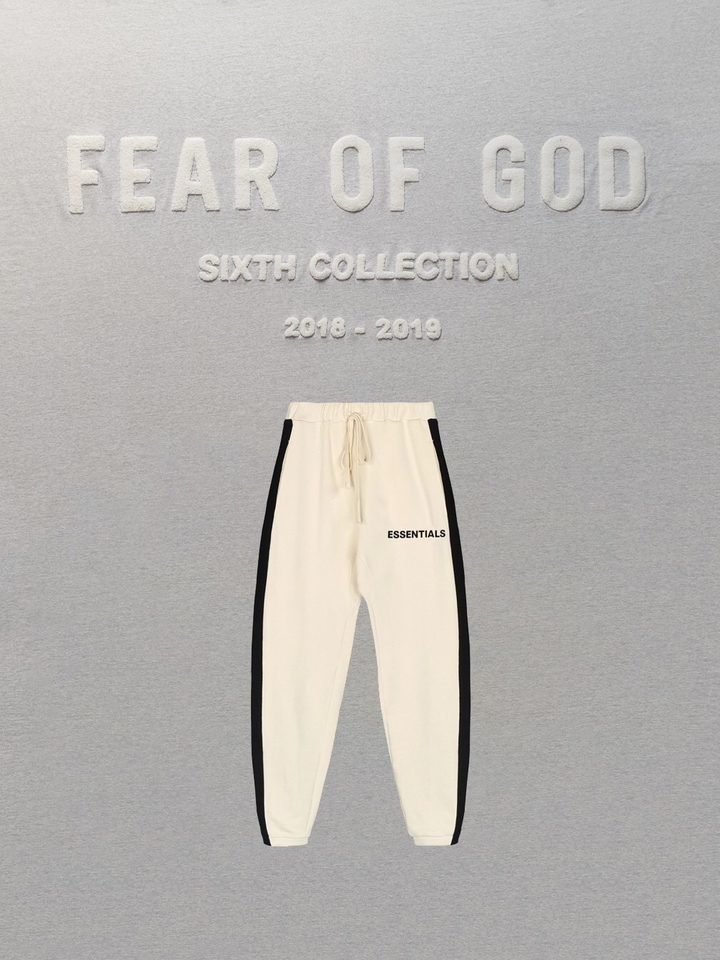 fear of god fog essentials paneled side stripe monogram sweatpants