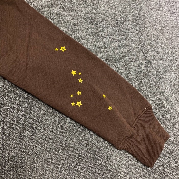 Young Thug Sp5der Spider web brown hoodie