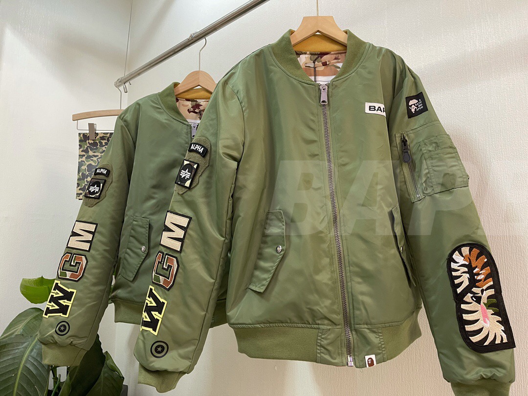 [buy more save more]bape shark camo green jacket 2 colors