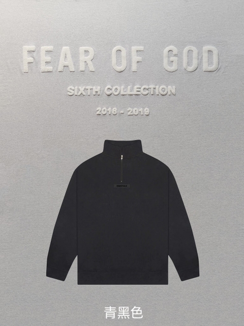 [buy more save more]1:1 quality version fear of god essentials 21fw mockneck half zip crewneck 5 colors