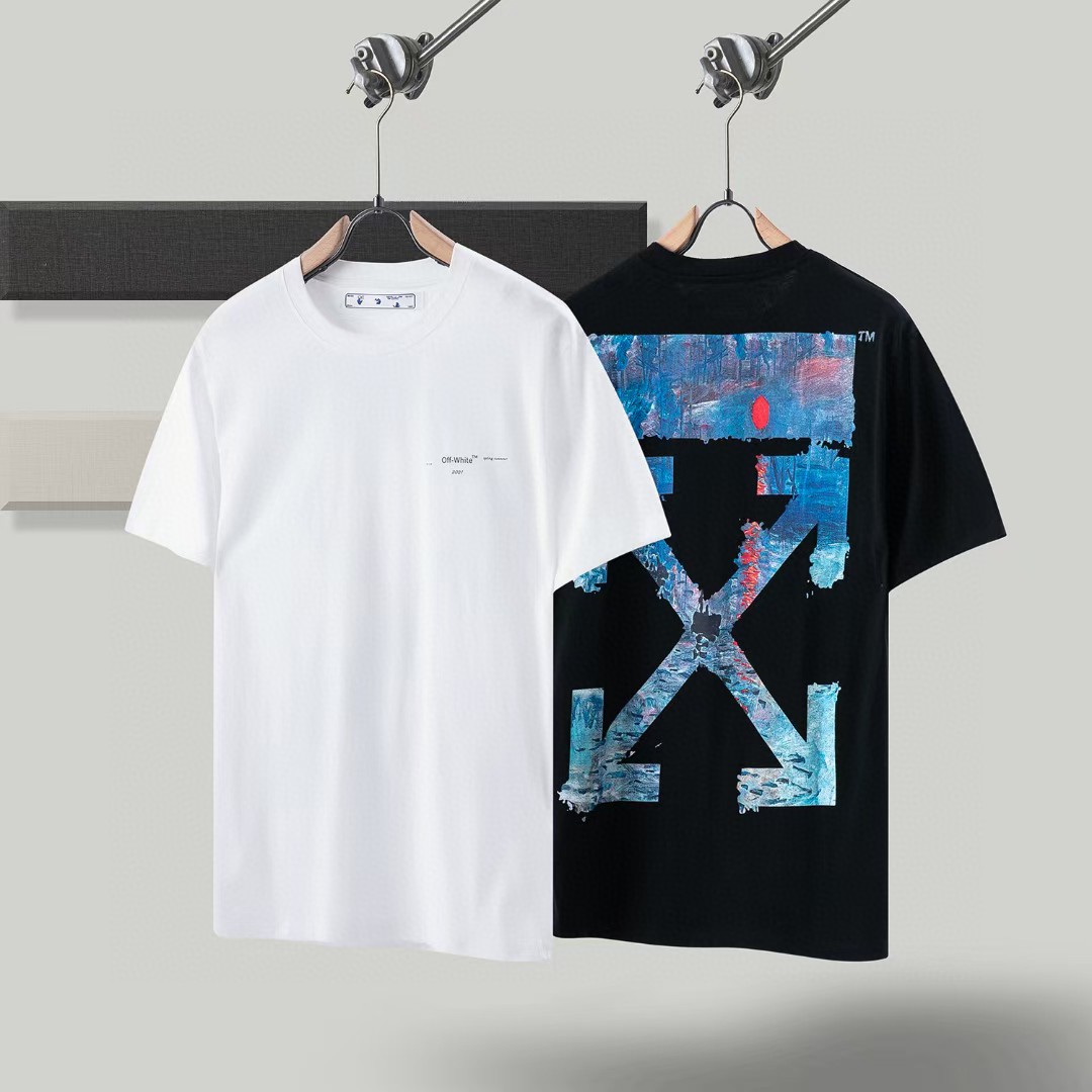 [buy more save more] off-white blue oil painting tee