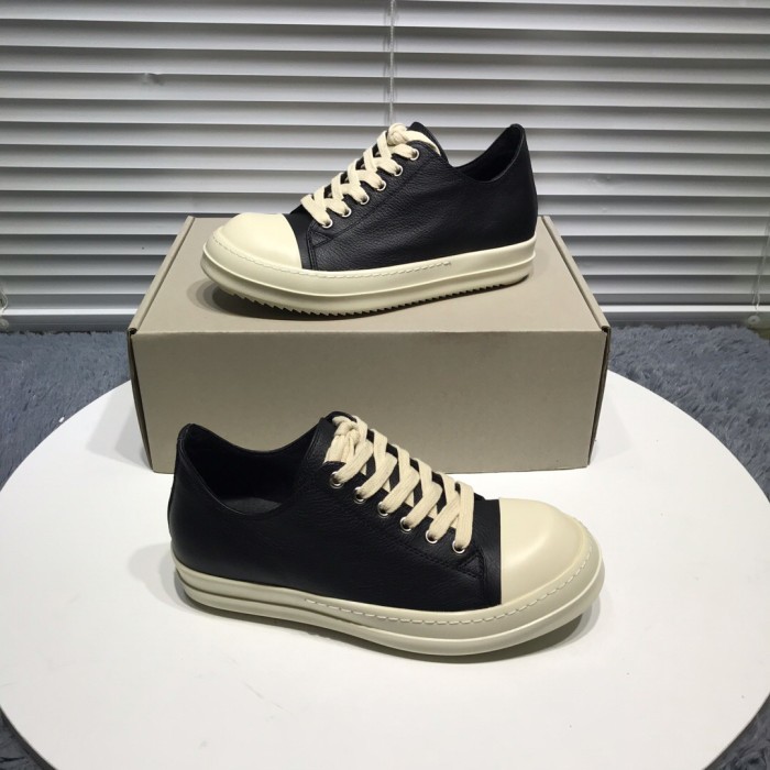 Rick 0wens canvas leather hi sneaker shoes [This pair of shoes needs to be made to order Custom ...
