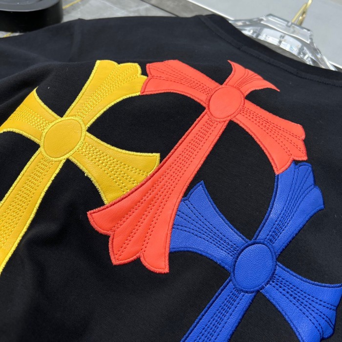 [buy more save more]Yellow&orange&blue cross logo  tee