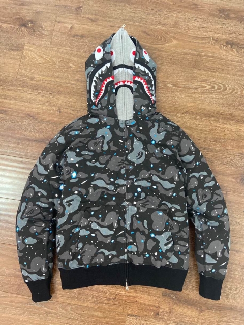 [buy more save more]1:1 bape double hood star camo shark hoodie
