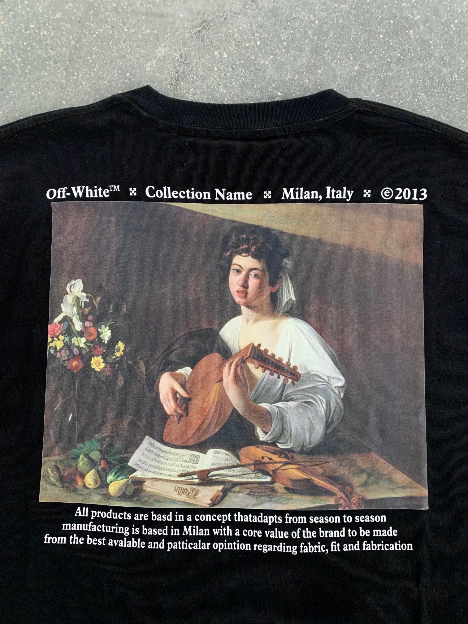 [buy more save more]1:1 quality off-white caravaggio oil painting tee black white