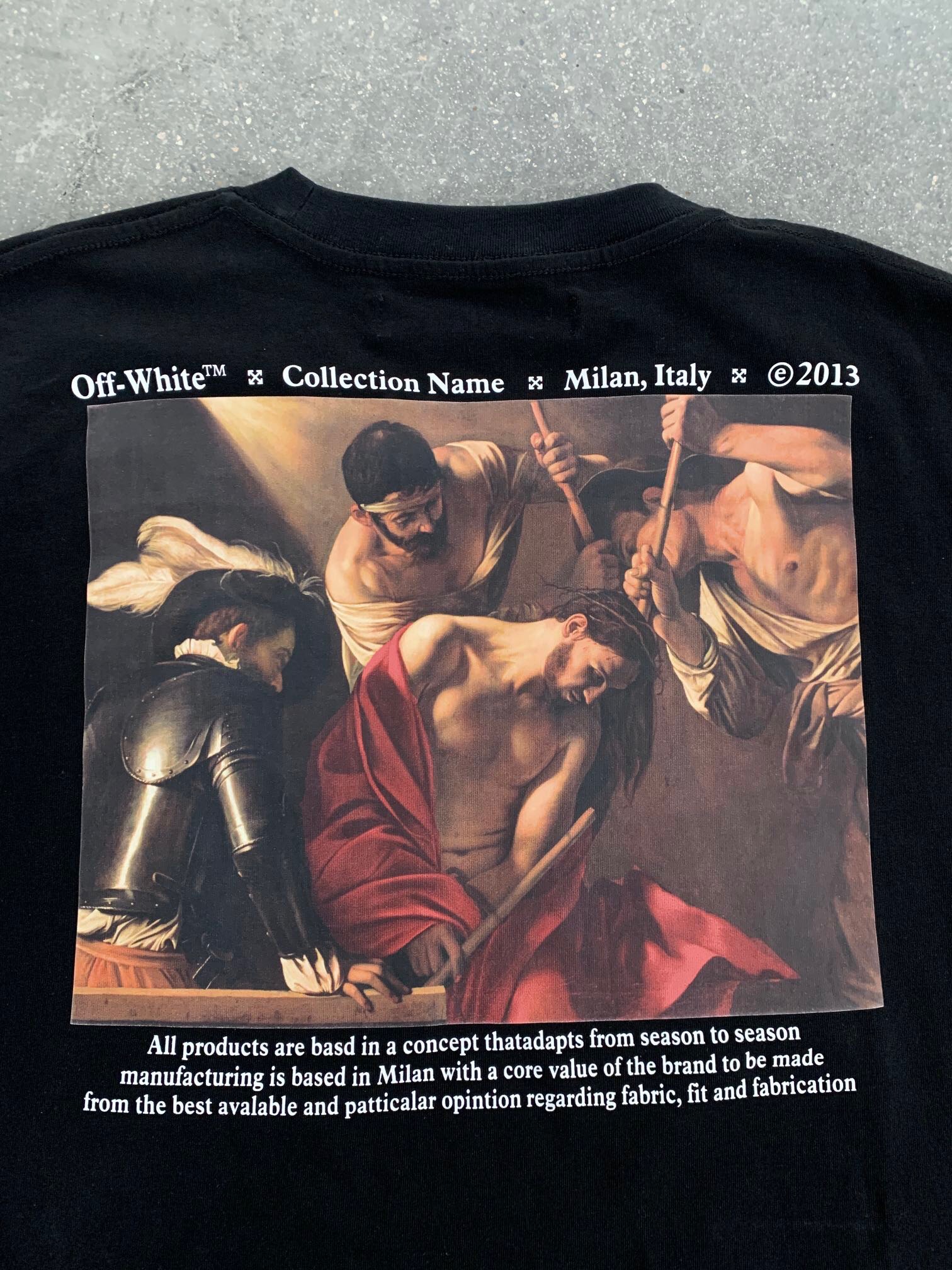 [buy more save more]1:1 quality off-white caravaggio oil painting tee black white