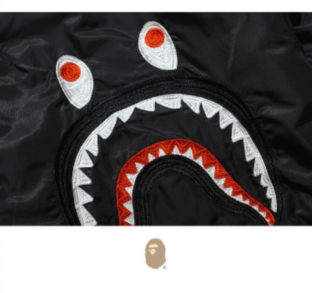 [buy more save more]bape 2021 shark bomber jacket black grey