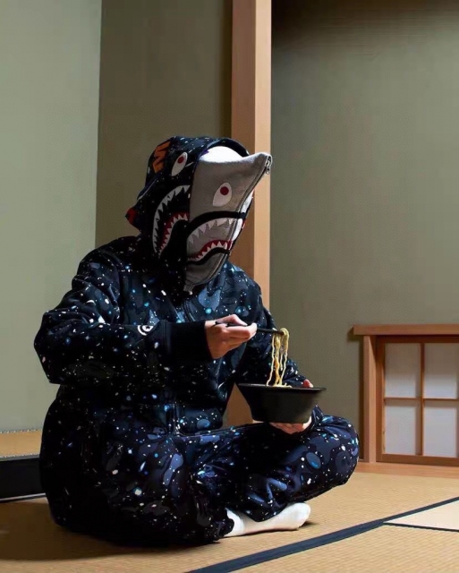 [buy more save more]1:1 bape double hood star camo shark hoodie