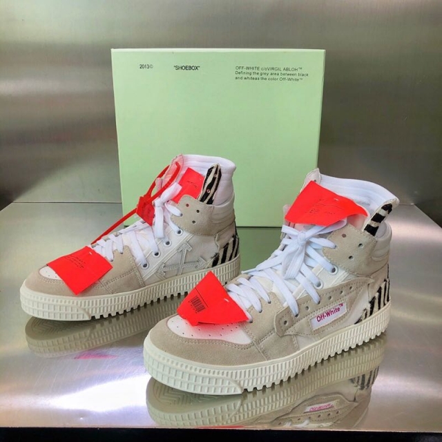 Off White 2021 New Arrivals Red Brown High Shoes Sneaker
