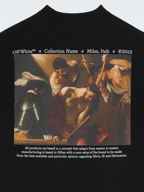 [buy more save more]1:1 quality off-white caravaggio oil painting tee black white