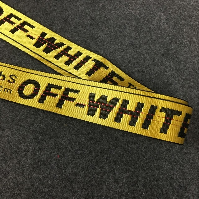 Off White 16fw embroidery belt yellow