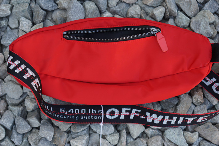 Off-white small logo waist bag black red