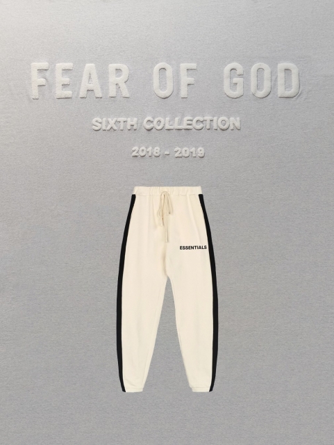 fear of god fog essentials paneled side stripe monogram sweatpants