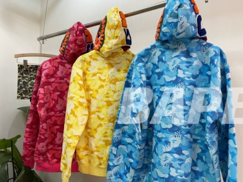 [Buy More Save More]Bape fire camo shark hoodie 3 colors