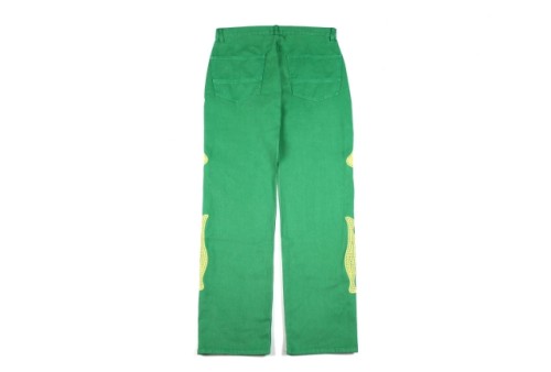 Kapital Bone logo denim jeans green Travis Scott
