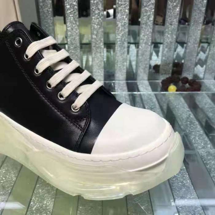 Rick DRKSHDW transparent sole leather low shoes sneaker