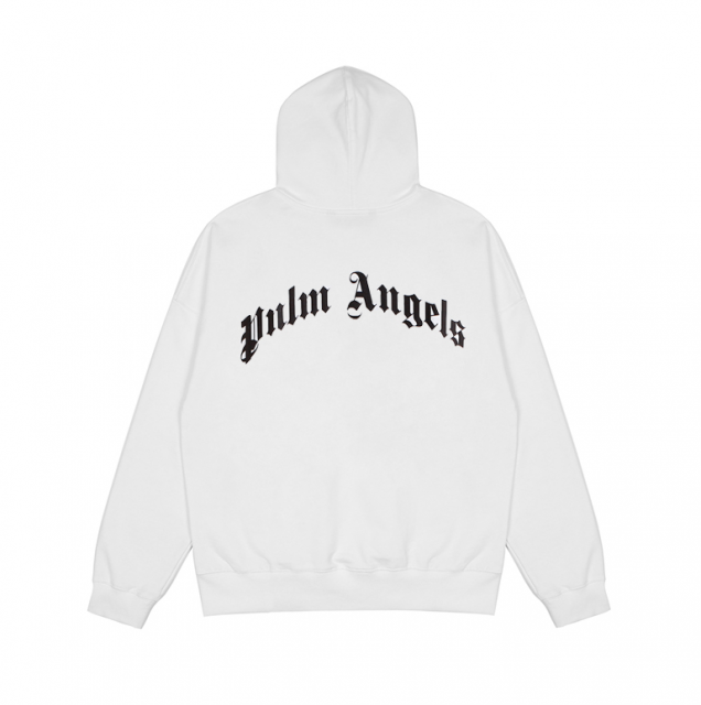 Palm Angels flag bear hoodie black & white