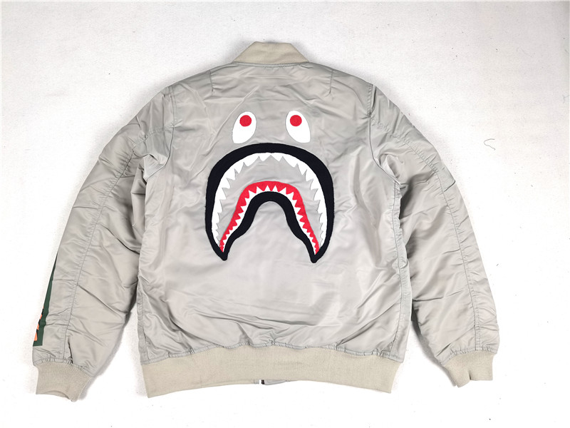 [buy more save more]bape 2021 shark bomber jacket black grey