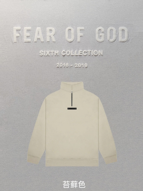 [buy more save more]1:1 quality version fear of god essentials 21fw mockneck half zip crewneck 5 colors