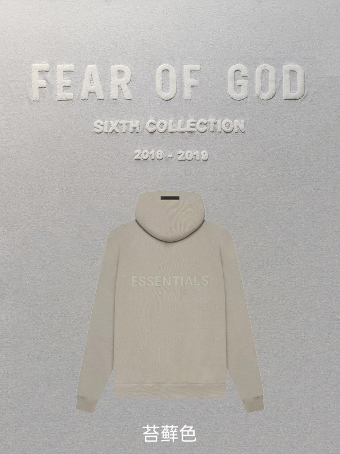 1:1 quality version Fear of God ESSENTIALS 21FW back logo hoodie 8 colors