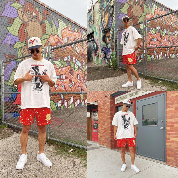 [buy more save more] eric emanuel bandana logo shorts