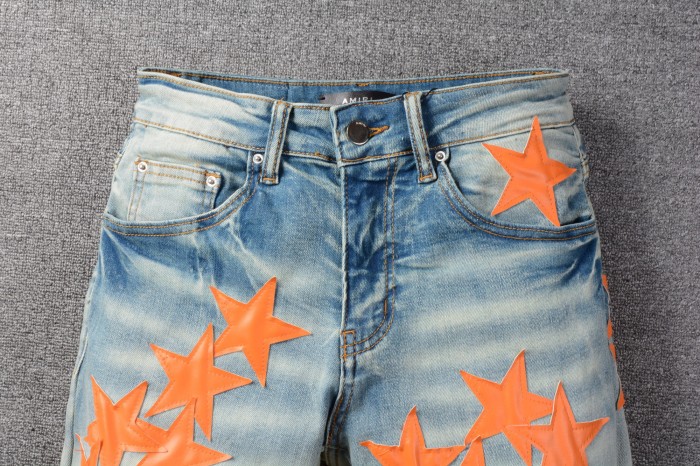 [Buy more Save more]orange star Jeans