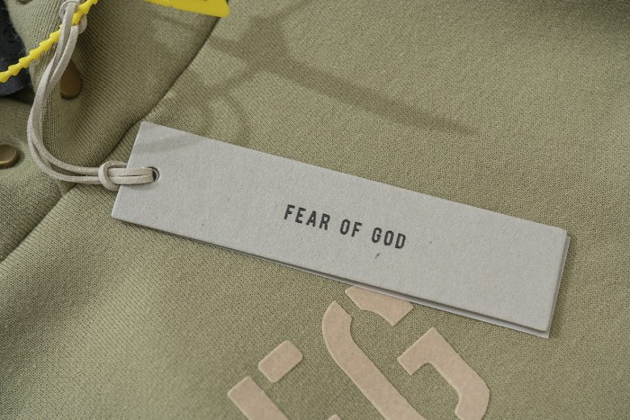 1:1 quality version Fear of God 7th Collection FG flocking logo hoodie 2 colors