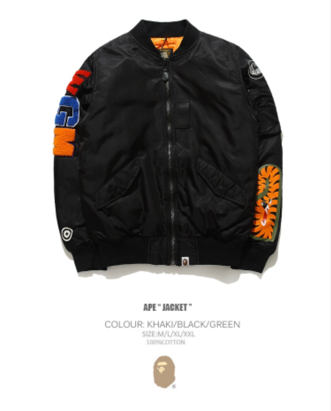 [buy more save more]bape 2021 shark bomber jacket black grey